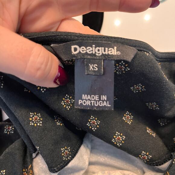 Desigual Drop Waist Boho Mini Dress Size XS - Picture 4 of 9